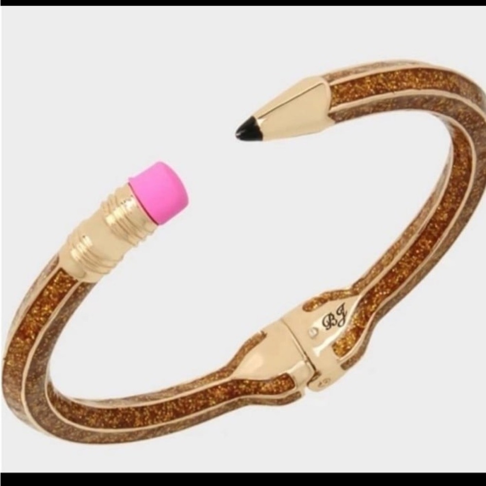 Betsey Johnson Gold Pencil Hinged Bracelet